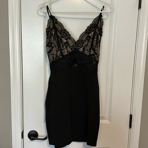 Mini dress with lace